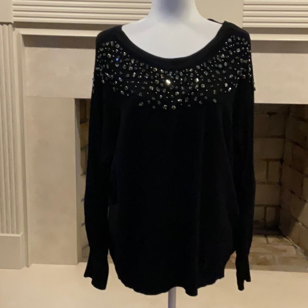 Chico’s Embellished Black Soft Knit Sweater. NWOT. New, Never Worn!